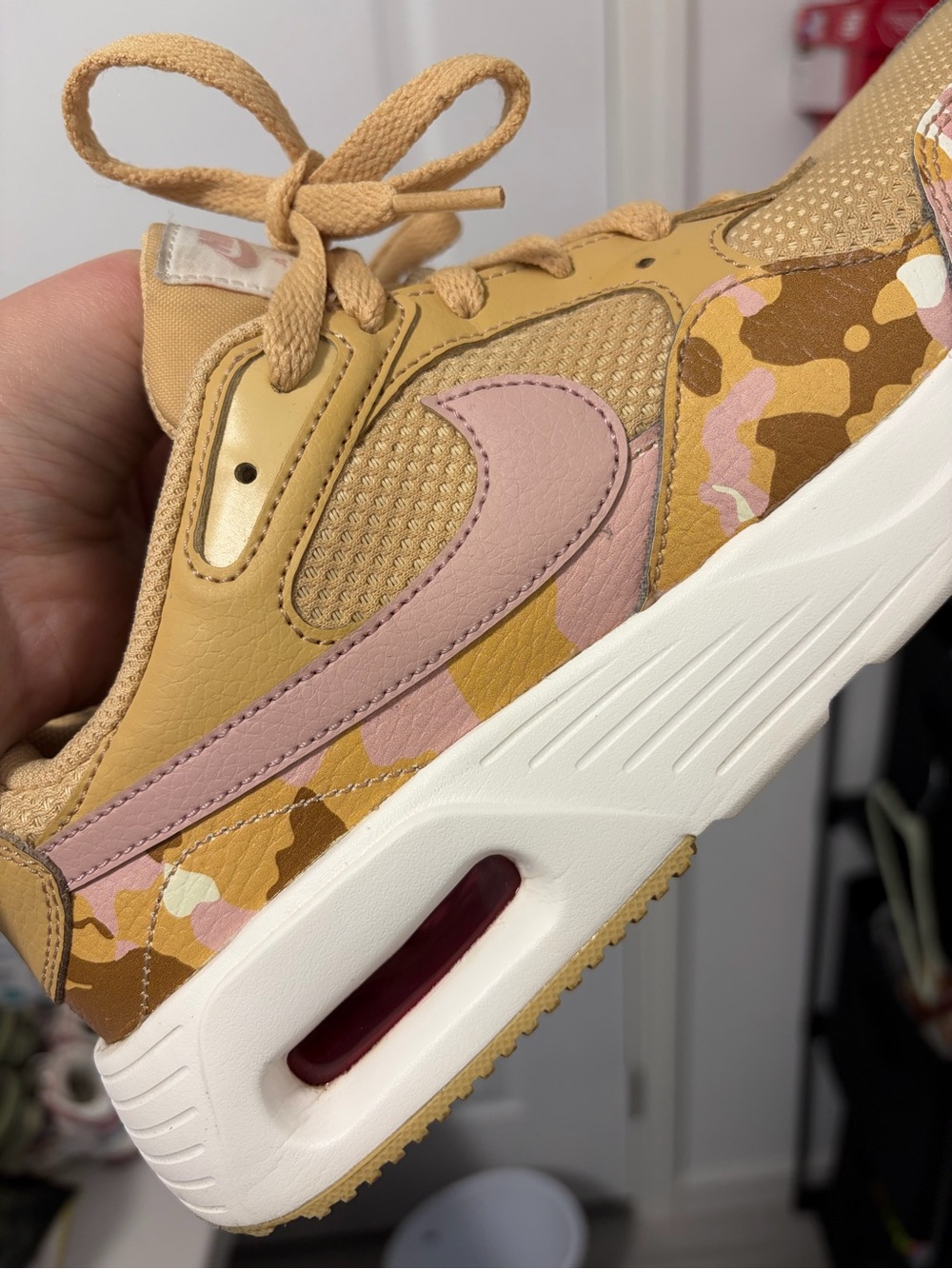Nike Women’s Tan & Pink Camo Air-Style Sneaker - Picture 2 of 12